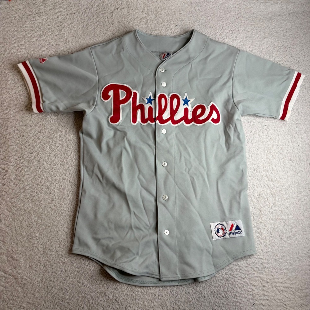 Majestic Philadelphia Phillies Chase Utley 26 Baseball Jersey Grey Mens XL